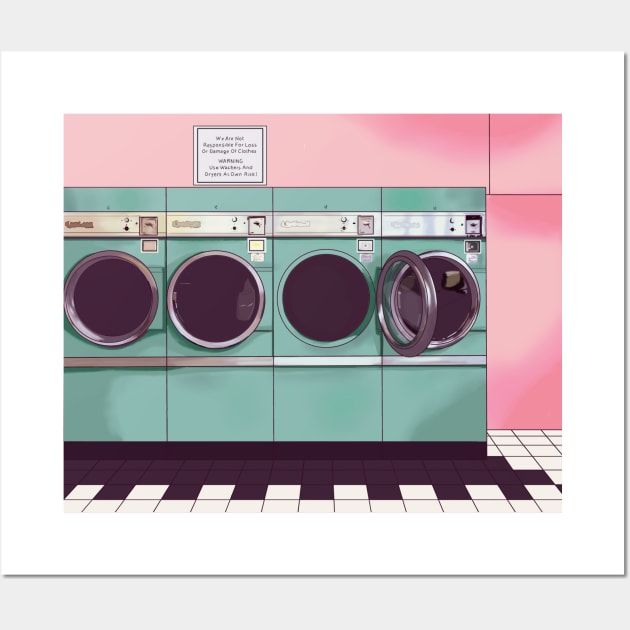 Pastel laundromat Wall Art by Mimie20